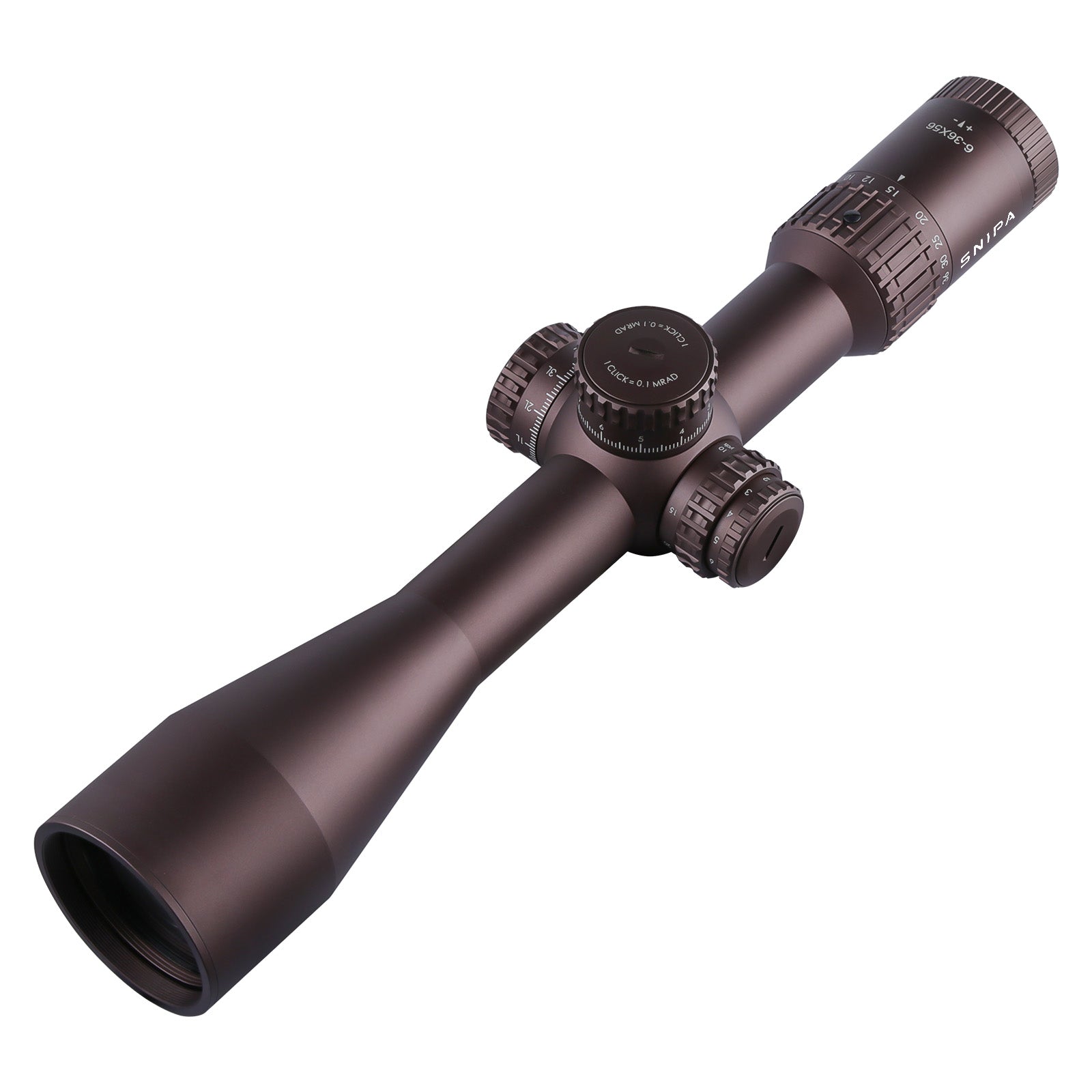 SNIPA™ WOLF ICE 6–36×56 FFP Tactical Rifle Scope – ED Lens | Illuminated MRAD Reticle, 34mm Tube, IPX7 | Tactical Mount & Sunshade Tube Included