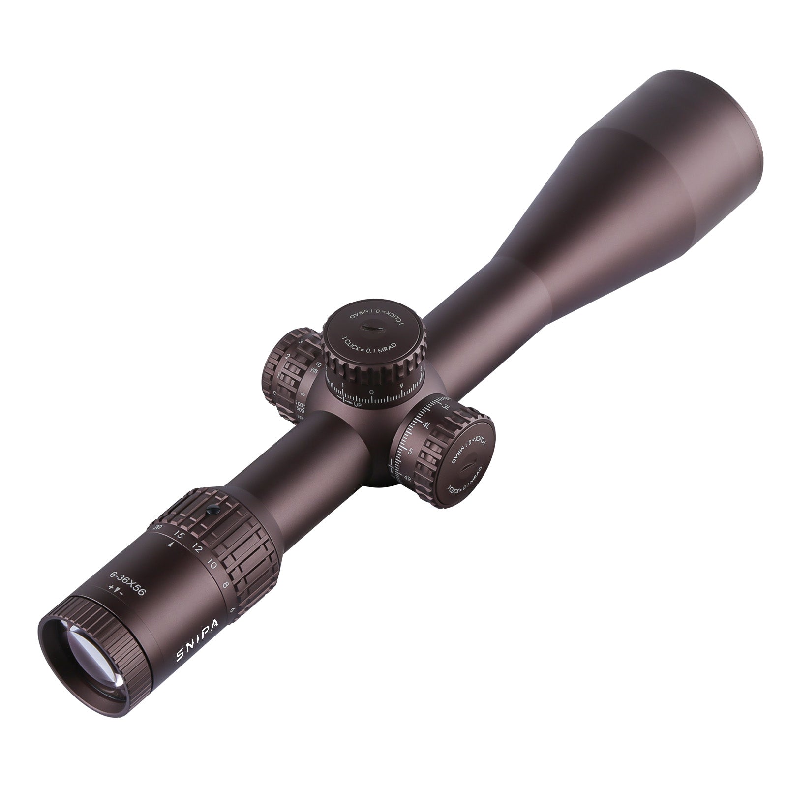 SNIPA™ WOLF ICE 6–36×56 FFP Tactical Rifle Scope – ED Lens | Illuminated MRAD Reticle, 34mm Tube, IPX7 | Tactical Mount & Sunshade Tube Included