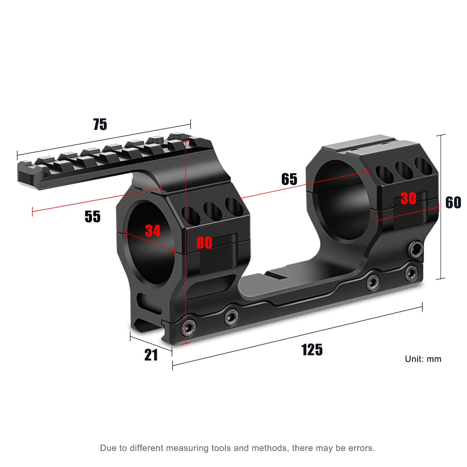 SNIPA™ NorthLine 34 – 34mm Tactical Precision Rifle Scope Mount with Integrated Level & Top Picatinny Rail